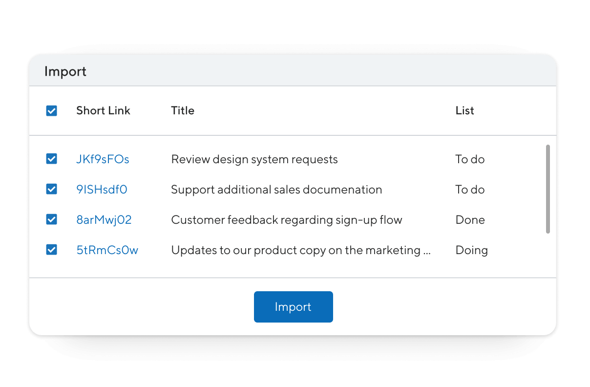 Import items from Trello into ProductPlan